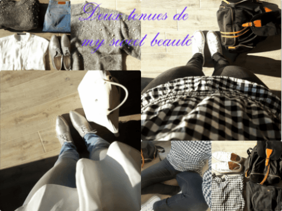 tenues simples my sweet beauté zara hm longchamps fashion levis converse