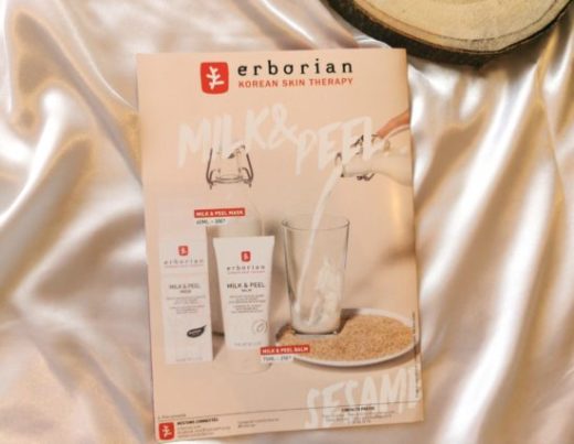 brochure erborain milk and peel